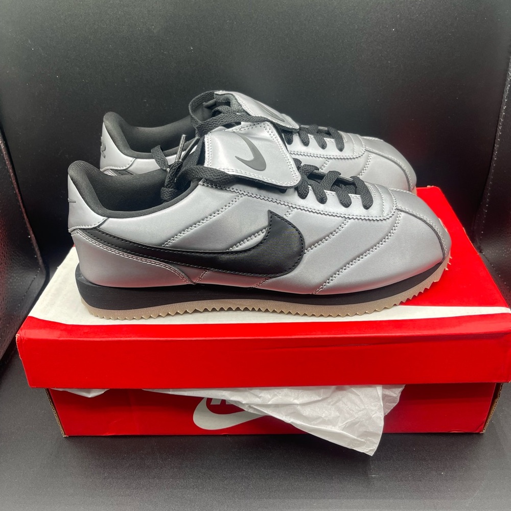 Nike Cortez Men's Silver and Black Sneakers